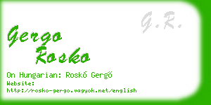 gergo rosko business card